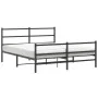 Bed frame with headboard and black metal footboard 160x200cm by , Beds and slatted bases - Ref: Foro24-355386, Price: 106,84 ...