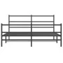 Bed frame with headboard and black metal footboard 160x200cm by , Beds and slatted bases - Ref: Foro24-355386, Price: 106,84 ...