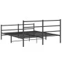 Bed frame with headboard and black metal footboard 160x200cm by , Beds and slatted bases - Ref: Foro24-355386, Price: 106,84 ...