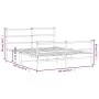 Bed frame with headboard and black metal footboard 160x200cm by , Beds and slatted bases - Ref: Foro24-355386, Price: 106,84 ...