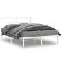 Metal bed frame with white headboard 140x190 cm by , Beds and slatted bases - Ref: Foro24-355414, Price: 83,15 €, Discount: %