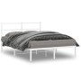 Metallbettgestell mit weißem Kopfteil 140x190 cm von , Betten und Lattenroste - Ref: Foro24-355414, Preis: 84,28 €, Rabatt: %