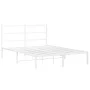Metal bed frame with white headboard 140x190 cm by , Beds and slatted bases - Ref: Foro24-355414, Price: 83,15 €, Discount: %