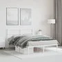 Metal bed frame with white headboard 140x190 cm by , Beds and slatted bases - Ref: Foro24-355414, Price: 83,15 €, Discount: %