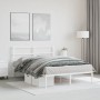 Metallbettgestell mit weißem Kopfteil 140x190 cm von , Betten und Lattenroste - Ref: Foro24-355414, Preis: 84,28 €, Rabatt: %