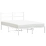 Metallbettgestell mit weißem Kopfteil 140x190 cm von , Betten und Lattenroste - Ref: Foro24-355414, Preis: 84,28 €, Rabatt: %