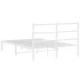 Metal bed frame with white headboard 140x190 cm by , Beds and slatted bases - Ref: Foro24-355414, Price: 83,15 €, Discount: %