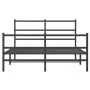 Bettgestell mit Kopfteil und Fußteil aus schwarzem Metall, 140 x 200 cm von , Betten und Lattenroste - Ref: Foro24-355384, Pr...