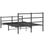Bed frame with headboard and black metal footboard 140x200cm by , Beds and slatted bases - Ref: Foro24-355384, Price: 94,84 €...