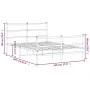 Bed frame with headboard and black metal footboard 140x200cm by , Beds and slatted bases - Ref: Foro24-355384, Price: 94,84 €...