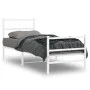 Metal bed frame with headboard and white footboard 80x200 cm by , Beds and slatted bases - Ref: Foro24-355423, Price: 65,11 €...