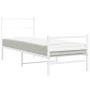 Metal bed frame with headboard and white footboard 80x200 cm by , Beds and slatted bases - Ref: Foro24-355423, Price: 66,01 €...