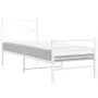 Metal bed frame with headboard and white footboard 80x200 cm by , Beds and slatted bases - Ref: Foro24-355423, Price: 65,11 €...