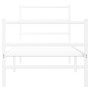 Metal bed frame with headboard and white footboard 80x200 cm by , Beds and slatted bases - Ref: Foro24-355423, Price: 66,01 €...