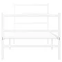 Metal bed frame with headboard and white footboard 80x200 cm by , Beds and slatted bases - Ref: Foro24-355423, Price: 65,11 €...