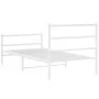 Metal bed frame with headboard and white footboard 107x203 cm by , Beds and slatted bases - Ref: Foro24-355428, Price: 74,75 ...