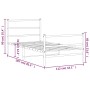 Metal bed frame with headboard and white footboard 107x203 cm by , Beds and slatted bases - Ref: Foro24-355428, Price: 75,93 ...
