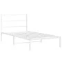 Metal bed frame with white headboard 100x200 cm by , Beds and slatted bases - Ref: Foro24-355409, Price: 62,99 €, Discount: %