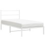 Bettgestell aus Metall mit weißem Kopfteil 100x200 cm von , Betten und Lattenroste - Ref: Foro24-355409, Preis: 63,95 €, Raba...