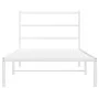 Metal bed frame with white headboard 100x200 cm by , Beds and slatted bases - Ref: Foro24-355409, Price: 62,99 €, Discount: %