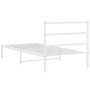 Bettgestell aus Metall mit weißem Kopfteil 100x200 cm von , Betten und Lattenroste - Ref: Foro24-355409, Preis: 63,95 €, Raba...