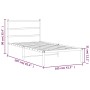 Bettgestell aus Metall mit weißem Kopfteil 100x200 cm von , Betten und Lattenroste - Ref: Foro24-355409, Preis: 63,95 €, Raba...