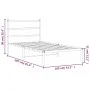 Metal bed frame with white headboard 100x200 cm by , Beds and slatted bases - Ref: Foro24-355409, Price: 62,99 €, Discount: %