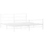 Metal bed frame with headboard and white footboard 183x213 cm by , Beds and slatted bases - Ref: Foro24-355437, Price: 100,61...