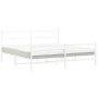 Metal bed frame with headboard and white footboard 183x213 cm by , Beds and slatted bases - Ref: Foro24-355437, Price: 101,81...