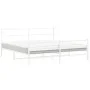 Metal bed frame with headboard and white footboard 183x213 cm by , Beds and slatted bases - Ref: Foro24-355437, Price: 100,61...