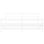 Metal bed frame with headboard and white footboard 183x213 cm by , Beds and slatted bases - Ref: Foro24-355437, Price: 101,81...