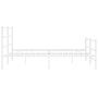 Metal bed frame with headboard and white footboard 183x213 cm by , Beds and slatted bases - Ref: Foro24-355437, Price: 101,81...