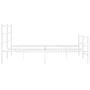 Metal bed frame with headboard and white footboard 183x213 cm by , Beds and slatted bases - Ref: Foro24-355437, Price: 100,61...