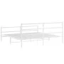 Metal bed frame with headboard and white footboard 183x213 cm by , Beds and slatted bases - Ref: Foro24-355437, Price: 100,61...