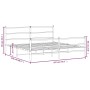 Metal bed frame with headboard and white footboard 183x213 cm by , Beds and slatted bases - Ref: Foro24-355437, Price: 101,81...