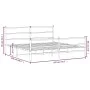 Metal bed frame with headboard and white footboard 183x213 cm by , Beds and slatted bases - Ref: Foro24-355437, Price: 100,61...