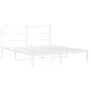 Bettgestell aus Metall mit weißem Kopfteil 150x200 cm von , Betten und Lattenroste - Ref: Foro24-355416, Preis: 88,73 €, Raba...