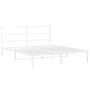 Bettgestell aus Metall mit weißem Kopfteil 150x200 cm von , Betten und Lattenroste - Ref: Foro24-355416, Preis: 90,01 €, Raba...