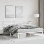 Bettgestell aus Metall mit weißem Kopfteil 150x200 cm von , Betten und Lattenroste - Ref: Foro24-355416, Preis: 88,73 €, Raba...