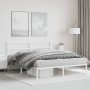 Bettgestell aus Metall mit weißem Kopfteil 150x200 cm von , Betten und Lattenroste - Ref: Foro24-355416, Preis: 90,01 €, Raba...