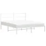 Bettgestell aus Metall mit weißem Kopfteil 150x200 cm von , Betten und Lattenroste - Ref: Foro24-355416, Preis: 88,73 €, Raba...