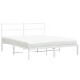Bettgestell aus Metall mit weißem Kopfteil 150x200 cm von , Betten und Lattenroste - Ref: Foro24-355416, Preis: 90,01 €, Raba...
