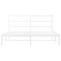 Bettgestell aus Metall mit weißem Kopfteil 150x200 cm von , Betten und Lattenroste - Ref: Foro24-355416, Preis: 88,73 €, Raba...