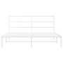 Bettgestell aus Metall mit weißem Kopfteil 150x200 cm von , Betten und Lattenroste - Ref: Foro24-355416, Preis: 90,01 €, Raba...