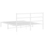 Metal bed frame with white headboard 150x200 cm by , Beds and slatted bases - Ref: Foro24-355416, Price: 90,01 €, Discount: %