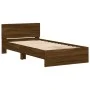 Eichenbraunes Holzwerkstoffbett mit Kopfteil 100x200 cm von , Betten und Lattenroste - Ref: Foro24-838623, Preis: 100,30 €, R...