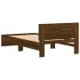 Eichenbraunes Holzwerkstoffbett mit Kopfteil 100x200 cm von , Betten und Lattenroste - Ref: Foro24-838623, Preis: 100,30 €, R...