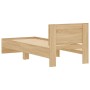 Bett aus Sonoma-Eichenholzwerkstoff mit Kopfteil 90 x 190 cm von , Betten und Lattenroste - Ref: Foro24-838654, Preis: 89,49 ...