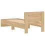 Cama con cabecero madera de ingeniería roble Sonoma 90x190 cm de , Camas y somieres - Ref: Foro24-838654, Precio: 93,63 €, De...