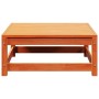 Gartenhocker aus massivem, wachsbraunem Kiefernholz, 70 x 70 x 30 cm von , Modulare Sofas für den Außenbereich - Ref: Foro24-...